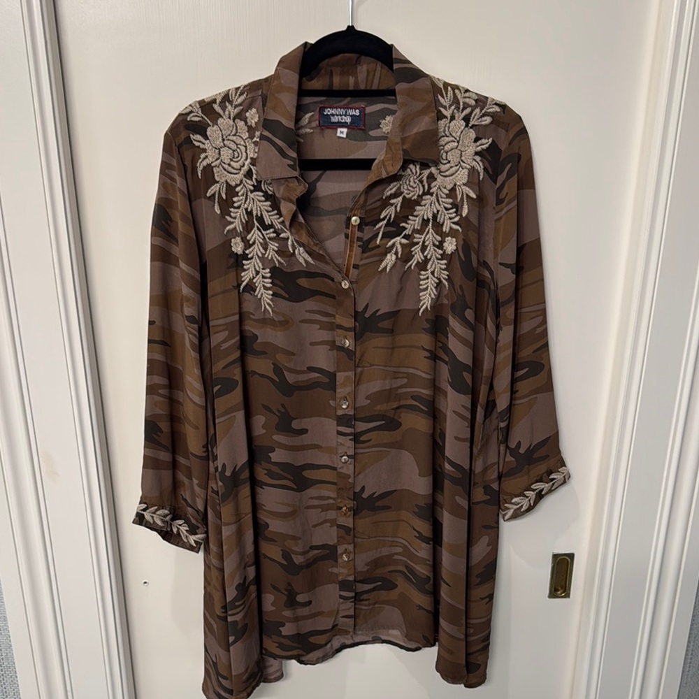 Johnny Was Camo Top